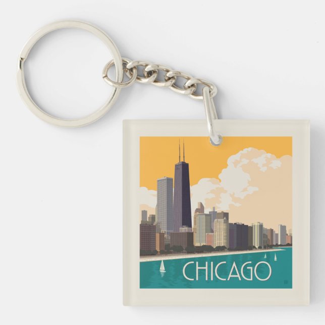 Porte-clefs Chicago | Skyline moderne (Devant)