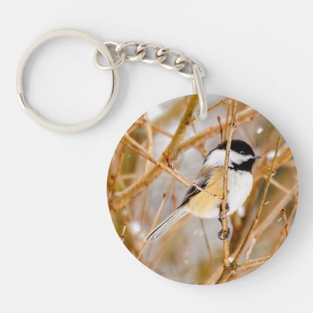Porte-clefs Chickadee au plafond noir - Photo originale (Devant)