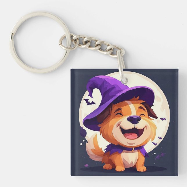 Porte-clefs Chien adorable de style Halloween (Devant)