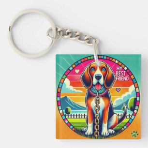 Porte-clefs Chien Animé Mignon