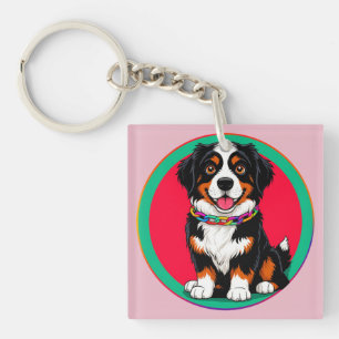Porte-clefs Chien animé mignon avec collier