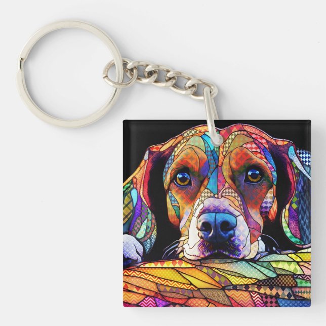 Porte-clefs Chien Beagle multicolore 178 (Devant)