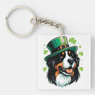 Porte-clefs Chien bernois irlandais Leprechaun Casquette Jour 