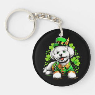 Porte-clefs Chien Bichon Frise Saint-Patrick