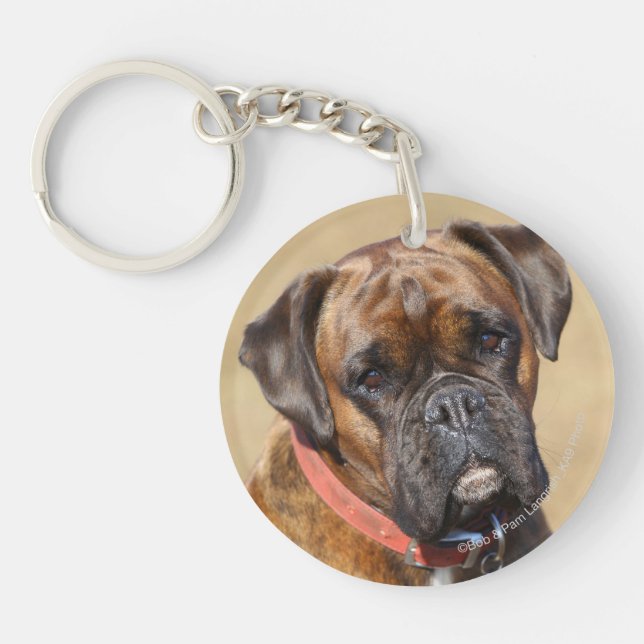 Porte-clefs Chien Brindle de boxeur (Devant)