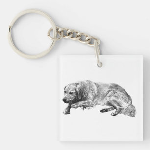 Porte-clefs Chien calme reposant