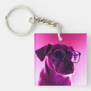 Porte-clefs Chien Cool avec Lunettes de Soleil