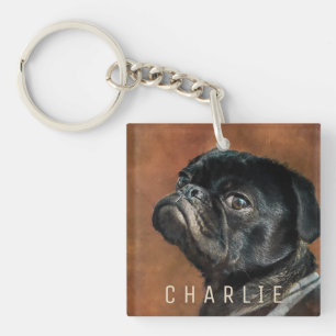 Porte-clefs Chien de Carlin noir