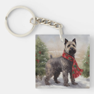 Porte-clefs Chien de Chesapeake à Noël de neige