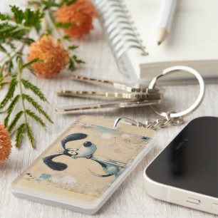 Porte-clefs Chien de dessin animé drôle – Art de chien mignon