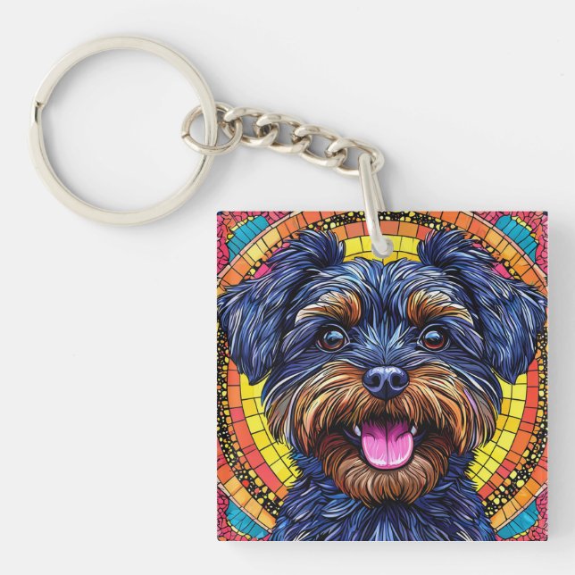 Porte-clefs Chien de dessin animé mignon (Devant)