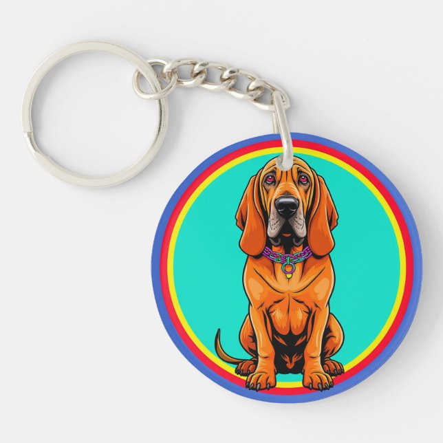 Porte-clefs Chien de dessin animé mignon avec collier (Devant)