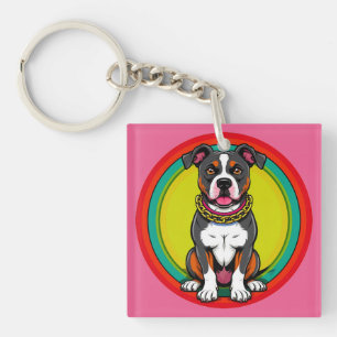 Porte-clefs Chien de dessin animé mignon avec collier