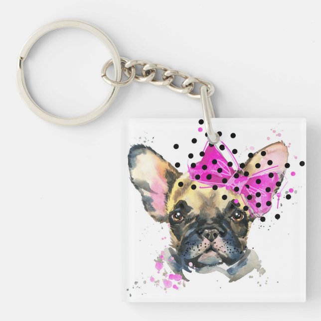 Porte-clefs Chien de Taureau de Français de Cutie (Devant)