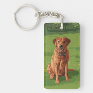 Porte-clefs Chien du Labrador jaune rouge renard
