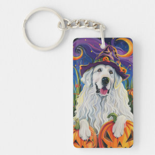 Porte-clefs Chien effrayant des Grands Pyrénées Sorcière d'Hal
