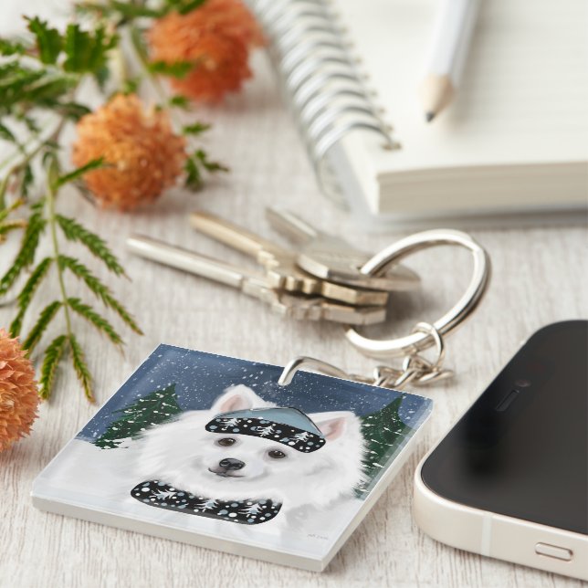 Porte-clefs Chien esquimau américain (Devant Droit)
