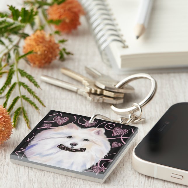 Porte-clefs Chien Esquimau Américain  (Devant Droit)