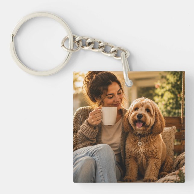 Porte-clefs Chien et café (Devant)
