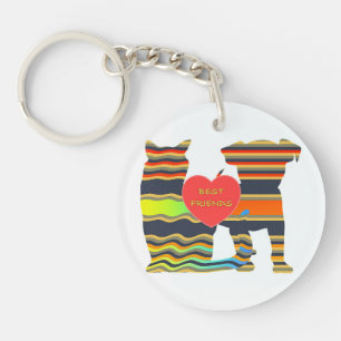 Porte-clefs CHIEN ET CHAT MEILLEURS AMIS Porte - clé acrylique