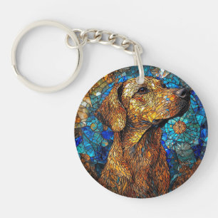 Porte-clefs Chien Kangal Mosaïque de verre coloré