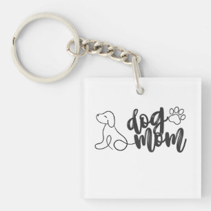 Porte-clefs Chien Maman Ligne Design d'art   Amoureux des chie