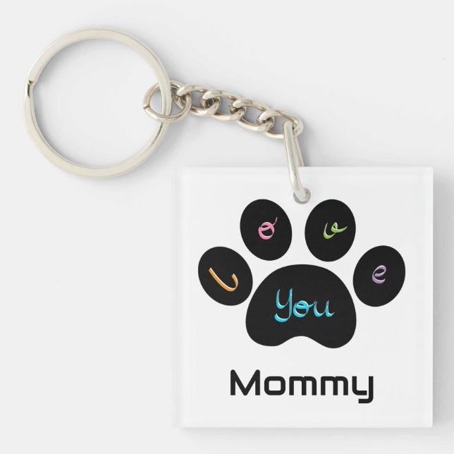 Porte-clefs Chien mât / Chat Aimez-vous maman (Devant)