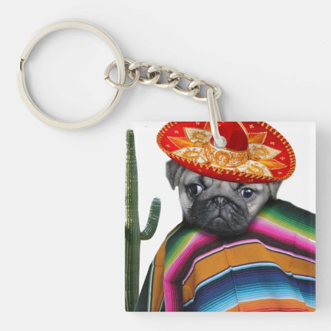 Porte-clefs Chien mexicain de carlin (Devant)