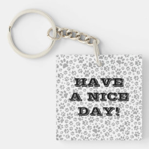 Porte-clefs Chien Paws noir et blanc Polka Dot Porte - clé