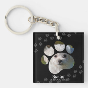 Porte-clefs Chien photo Empreinte de patte personnalisé