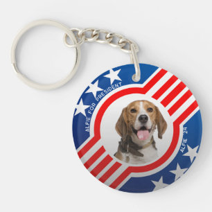Porte-clefs Chien pour président Photo USA Elections Personnal