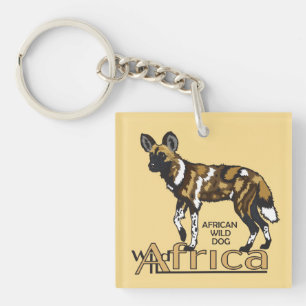 Porte-clefs Chien sauvage africain. Afrique sauvage