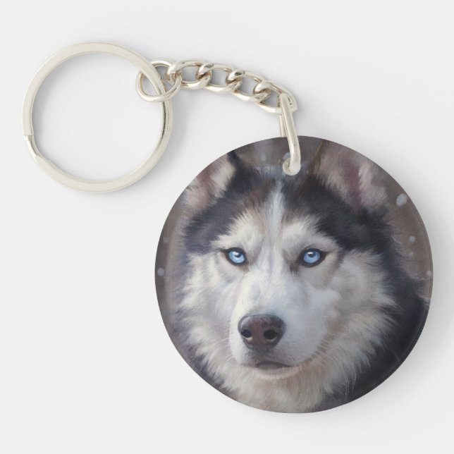 Porte-clefs Chien sibérien Husky (Devant)