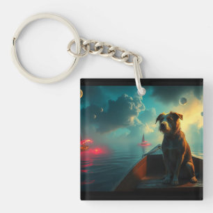Porte-clefs Chien sur bateau