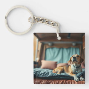 Porte-clefs Chien sur Lit