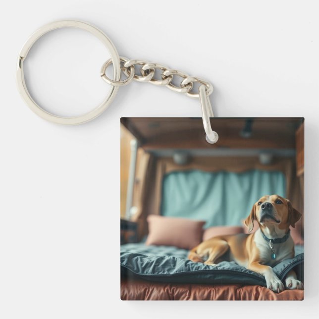 Porte-clefs Chien sur Lit (Devant)