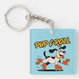 Porte-clefs Chien Sur Rouleau Patins Pup & Roll