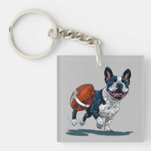 Porte-clefs Chien-taureau français jouant au football