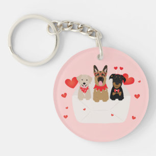 Porte-clefs Chiens Dans L'Amour Enveloppe