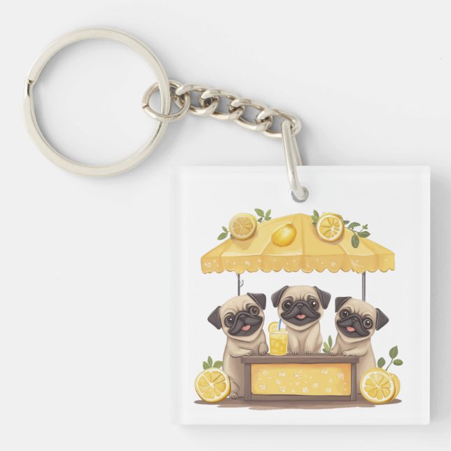Porte-clefs Chiens de carlin Stand de Lemonade (Devant)
