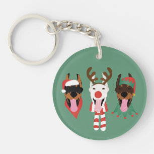 Porte-clefs Chiens de Noël Dobermann
