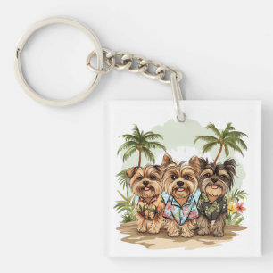 Porte-clefs Chiens de Yorkshire Terrier Chemises hawaïennes