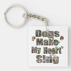 Porte-clefs Chiens Font Mon Coeur Chanter Logo,
