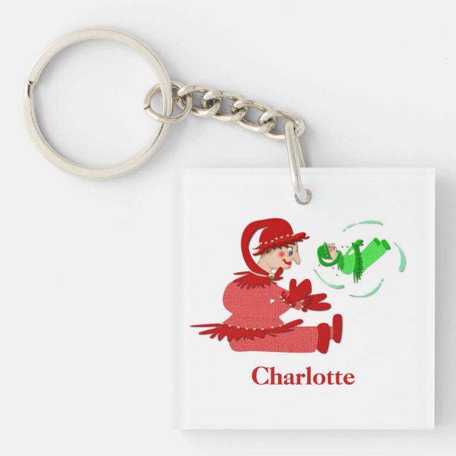 Porte-clefs Chiffres de jeu en bois amusants (Devant)