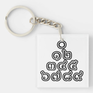 Porte-clefs Chiffres thaïlandais Pyramide ♦ Script en thaï ♦