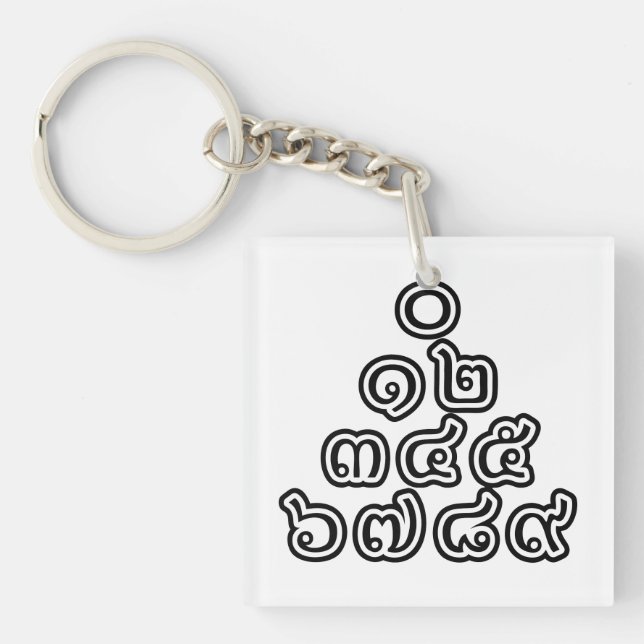 Porte-clefs Chiffres thaïlandais Pyramide ♦ Script en thaï ♦ (Devant)