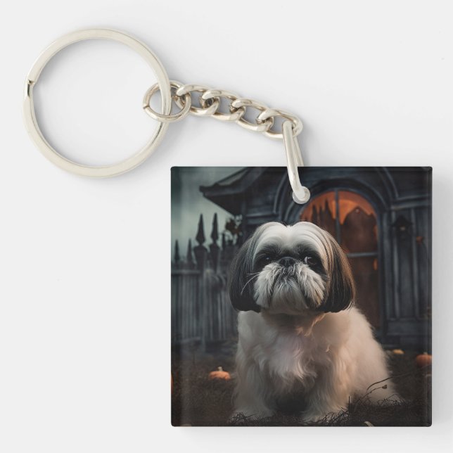 Porte-clefs Chih Tzu Halloween effraie (Devant)
