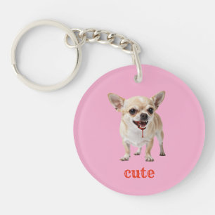 Porte-clefs Chihuahua Mignon Personnalisé Aggro Méchant Vicieu