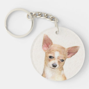 Porte-clefs Chihuahua Painting - Cute Original Dog Art
