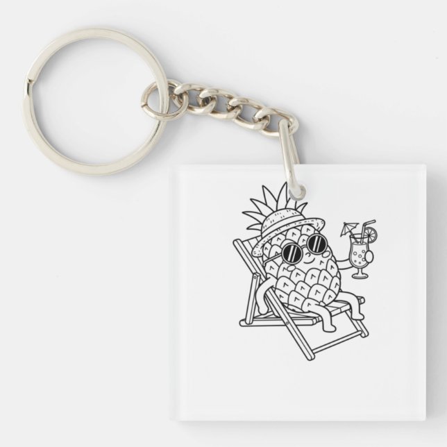 Porte-clefs Chill Pineapple Summer Vibes  (Devant)